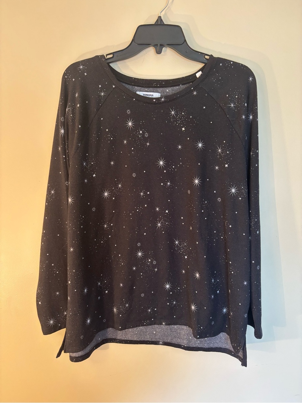 Sonoma Black Star-Print Crewneck Pullover